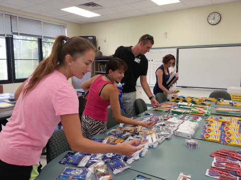 Teachers at Woodland Acres Elementary School, Duval County, Fla., select much-needed supplies for their classrooms donated by employees of The Main Street America Group. (Photo: Business Wire)