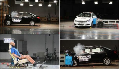 BYD F5 Suri Outperforms Other China Brands in CATARC's (China's Automotive Technology and Research Center) C-NCAP Testing (four areas shown) (Photo: Business Wire)