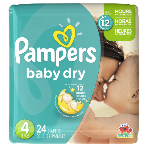 Pampers Baby Dry provides up to 12 hours of overnight protection and three layers of absorbency. (Photo: Business Wire)