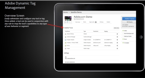 Adobe Dynamic Tag Management - Overview Screen (Graphic: Business Wire)