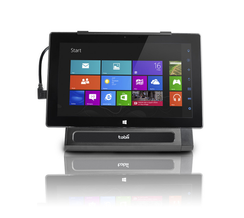 The Tobii EyeMobile provides hand-free computer access to Windows 8 Pro tablets. (Photo: Business Wire)