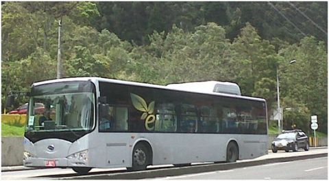 BYD Andino 12 is a zero-emissions, all-electric 12 meter long bus that can transport up to 80 passengers for over 250 Km with a single night-time electric charge. (Photo: Business Wire)