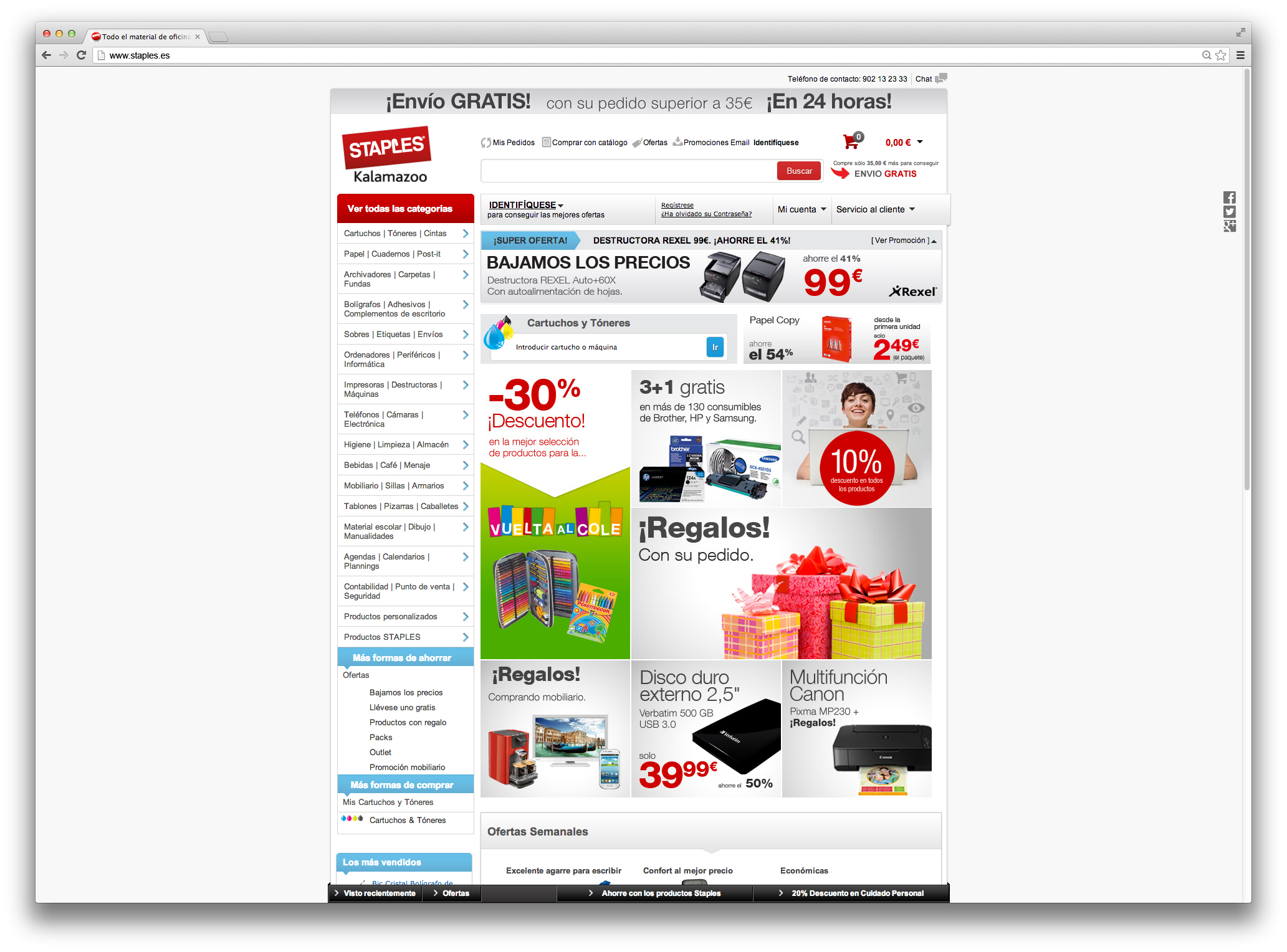 Staples website on sale