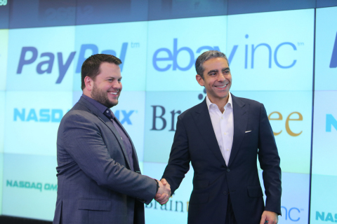 Bill Ready, CEO of Braintree and David Marcus, President of PayPal at the NASDAQ MarketSite in New York City. EBay Inc. announced that its PayPal unit plans to acquire Braintree, an innovative global payment platform. (Photo: Business Wire)