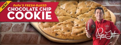 Papa John's freshly baked, family sized cookie is just $5 with any pizza purchase through Oct. 27. (Photo: Business Wire)