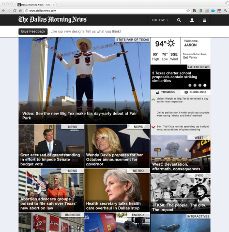 The Dallas Morning News Listens to Subscribers: Creates Premium Digital Subscriber Experience (Photo: Business Wire)
