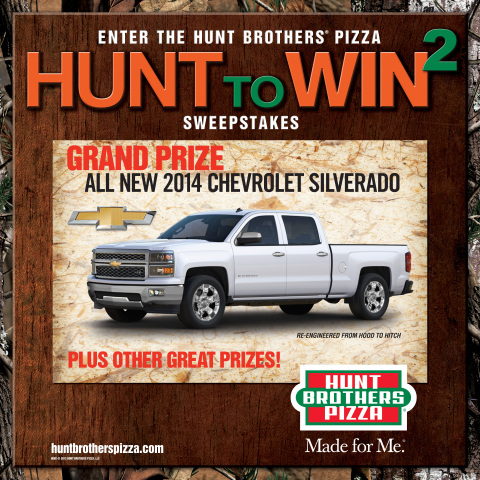 Hunt Brothers(R) Pizza is once again helping hunters reload their collection of camouflage hunting gear with the launch of the Hunt to Win 2 Sweepstakes. Now through December 31, hunting enthusiasts across the country can enter to win more than $65,000 in prizes. (Photo: Business Wire)