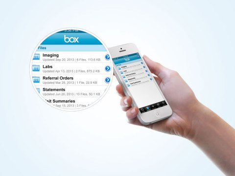 Box account holders can also access their clinical and financial documents via CareCloud's Mobile Patient Portal (Photo: Business Wire)