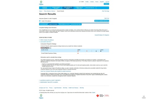 See how patients rate your local hospital on myCigna.com. (Graphic: Cigna Corporation)