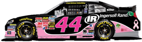 Chad Hackenbracht will drive the No. 44 Ingersoll Rand/Tastee Apple Toyota Camry during the Dollar General 300 NASCAR® Nationwide Series race at Charlotte Motor Speedway on Oct. 11, featuring a special pink and black paint breast cancer awareness paint scheme. (Graphic: Business Wire)