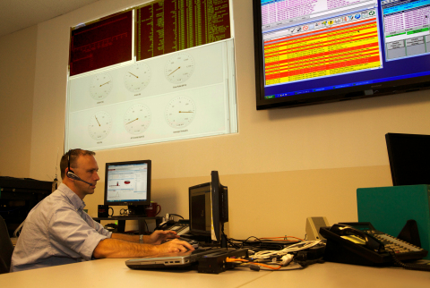 The industrial Internet provides a smart, secure connected enterprise for manufacturers using new technologies such as remote monitoring. Above, a Rockwell Automation engineer in North America monitors operations for International Paper Co. plants. (Photo: Business Wire)