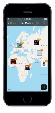 'My Map' Tracks Your Discovered Music Anywhere in the World (Photo: Business Wire)