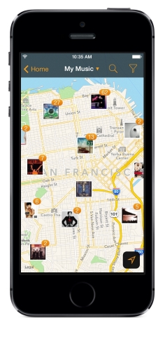 The New 'My Map' Feature for SoundHound iOS 7 (Photo: Business Wire)