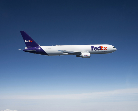 The first Boeing 767 Freighter delivered to FedEx Express on a test flight prior to its delivery to FedEx. (Photo: Business Wire)