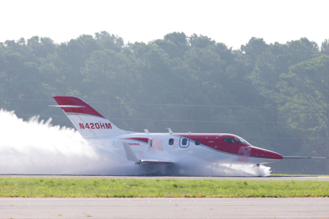 HondaJet "wet runway" test at the NASA Wallops Flight Facility (Photo: Business Wire)