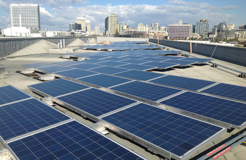 Enphase Energy microinverters installed in over 3MW of solar projects developed by Main Street Power Company, Inc., for the San Diego Unified School District. (Photo: Business Wire)