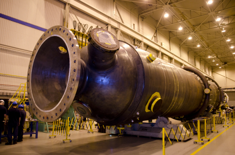 Having supplied more than 1,300 heavy nuclear components worldwide, B&W is the only heavy nuclear component manufacturer in North America. This 470-ton steam generator will be installed at FirstEnergy's Davis-Besse Nuclear Power Station in Oak Harbor, Ohio in spring, 2014. (Photo: Business Wire)