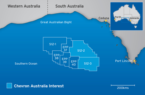 Chevron's acquisition of acreage offshore South Australia adds to a strong portfolio of exploration opportunities in Australia. (Graphic: Business Wire)