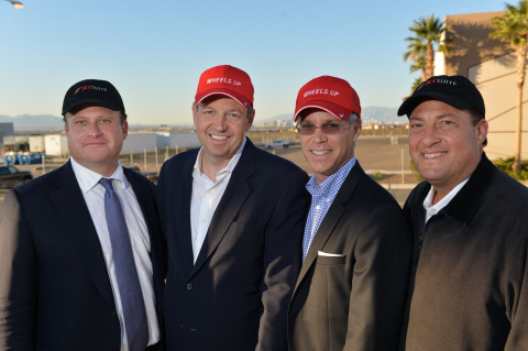 Pictured (left to right): David Baxt, Co-Founder and President of Wheels Up, Alex Wilcox, CEO of JetSuite, Keith Rabin, President and CFO of JetSuite and Kenny Dichter, Founder and CEO of Wheels Up. (Photo: Business Wire) 