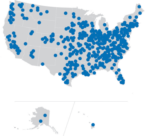 Map of Participating 2013 Small Business Saturday Neighborhood Champions(Graphic: Business Wire)