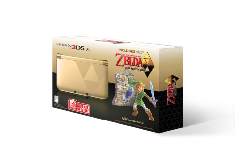 With the launch of The Legend of Zelda: A Link Between Worlds on Nov. 22, the tradition of gold continues. On the same day, a new Nintendo 3DS XL bundle will launch that includes Nintendo 3DS XL hardware with gorgeous gold-and-black coloring and the iconic Triforce on the exterior, as well as a download code for The Legend of Zelda: A Link Between Worlds. (Photo: Business Wire)
