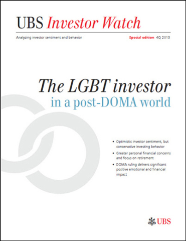 LGBT Investors More Optimistic Than Other Investors According to UBS Investor Watch Report (Graphic: Business Wire)