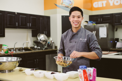 Allen Tran, MS, RD, USSA High Performance Chef, gets his good going preparing nutritious meals for U.S. Ski Team, U.S. Snowboarding and U.S. Freeskiing athletes using Blue Diamond Almonds. (Photo: Business Wire)