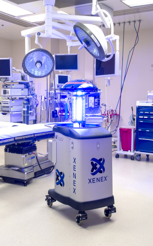Xenex, the world leader in UV room disinfection systems for healthcare facilities, has secured $11.3 million in funding. The company recently unveiled the next version of its automated room disinfection device which utilizes pulsed xenon UV light to quickly destroy deadly pathogens in hospital rooms. (Photo: Business Wire)