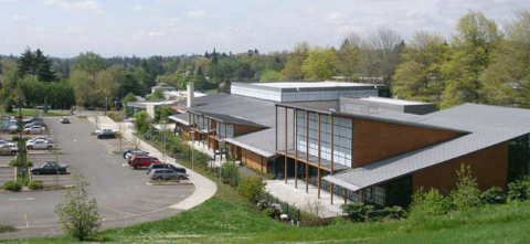 Portland's Southwest Community Center is home to Solar Forward's inaugural solar installation, a 10-kW array featuring locally manufactured SolarWorld solar panels. Photo courtesy of the City of Portland. (Photo: Business Wire)