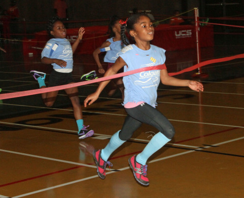 Second Grade Track Star Avery Lewis Ties 30 Year-Old Record in Elementary Division 55 Meters as Nation's Best Head to Semi-Finals of the 40th Annual Colgate Women's Games
at The Armory on Sunday, December 22, 2013 (PHOTO CREDIT:
Lem Peterkin, Colgate Women's Games)
