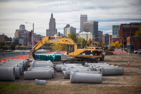 Construction underway on The LINK. Photo By Ryan Conaty