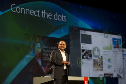 Adobe President and CEO Shantanu Narayen discusses the changing role of the chief marketing officer during Adobe Summit 2013. (Photo: Business Wire)