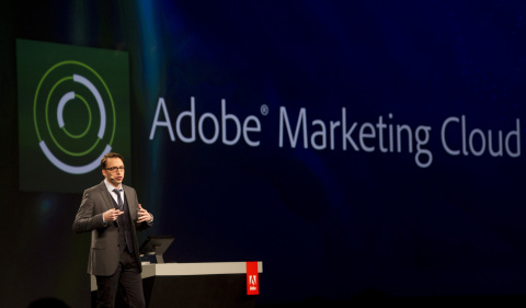 Brad Rencher, senior vice president and general manager of Adobe's Digital Marketing Business, unveils innovations in Adobe Marketing Cloud at Adobe Summit 2013. (Photo: Business Wire)