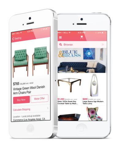 Sampling of features on Chairish Mobile App (Photo: Business Wire)