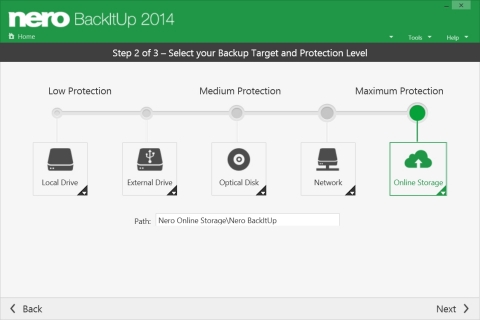 Nero BackItUp 2014 - Backup to Online Storage (Graphic: Business Wire)