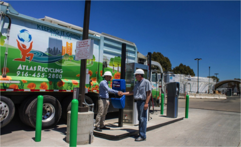 Renewable CNG fueling station at the Sacramento BioDigester project. Powered by CleanWorld and partners. (Photo: Business Wire)