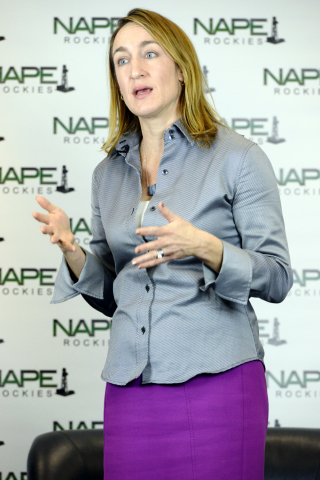 Colorado Oil and Gas Association President Tisha Schuller highlights the positive regional impact of NAPE Rockies at the close of the successful inaugural event in Denver. With prolific shale plays, such as the Niobrara and Bakken, NAPE's newest show focuses on the Intermountain region, and brought more than 200 vendors and 2,600 energy professionals from across North America under one roof to network, and close oil and gas deals. NAPE, the world's largest E&P (upstream) expo, brings prospects and producing properties from around the world to establish strategic alliances for doing business and initiating purchases and trades. NAPE now manages five U.S. shows including NAPE International, Winter NAPE, and NAPE South held in Houston; Nape East in Pittsburgh in spring; and now the inaugural NAPE Rockies in Denver. For more information, please visit www.napeexpo.com and follow NAPE on Twitter at @NAPE_EXPO. Photo Credit: Chad Chisholm