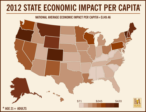 2012 State Economic Impact Per Capita (Graphic: Business Wire)