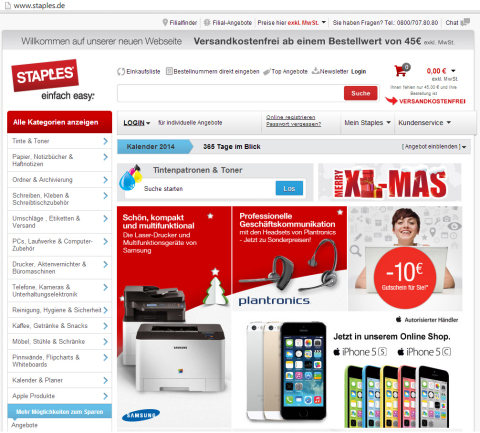 Staples Europe Launches Updated www.Staples.de Website. (Photo: Business Wire)