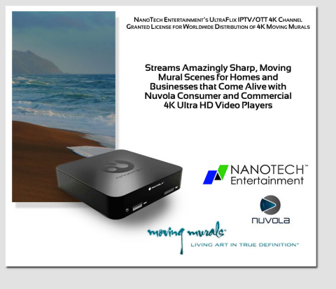 NanoTech Entertainment's UltraFlix IPTV/OTT 4K Channel Granted License for Worldwide Distribution of 4K Moving Murals (Graphic: Business Wire)