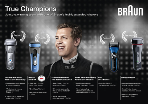 True Champions Join the winning team with one of Braun's highly awarded shavers (Graphic: Business Wire)