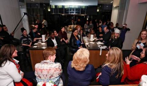 Bounty celebrates moms everywhere during the "Bring It" mom dinner on January 7, 2014, in New York City. (Brian Ach / AP Images for Bounty)