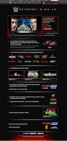 WWE Network Landing Page (Photo: Business Wire)