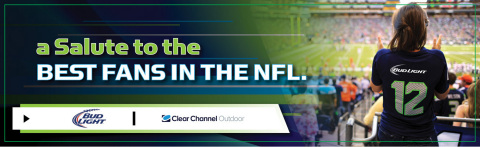 Seahawks sponsors turn Clear Channel Outdoor media into "12 Zone" around CenturyLink Field in advance of playoffs (Graphic: Business Wire)