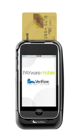 VeriFone's PAYware Mobile e210 mobile point-of-sale solution store, selected by use in Jones New York and Nine West, enables sales associates to accept all forms of electronic payment from anywhere on the sales floor, helping to reduce customer wait times while boosting store productivity. (Photo: Business Wire)