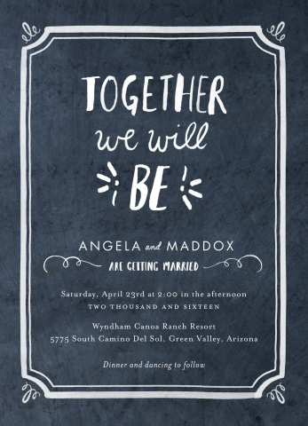 "Chalked Together" wedding invitation designed by BHLDN for Wedding Paper Divas (Graphic: Business Wire)