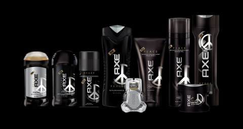 AXE introduces the AXE Peace collection across all of the brand’s grooming product categories: body spray, deodorant and antiperspirant sticks, shower gel, shampoo and conditioner, hair styling, face wash and shave gel. (Photo: Business Wire)