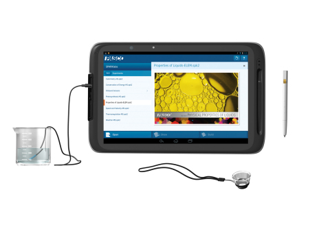 Intel Education Tablet: The 10-inch Intel® Education Tablet features a snap-on magnification lens and plug-in thermal probe. (Photo: Business Wire)