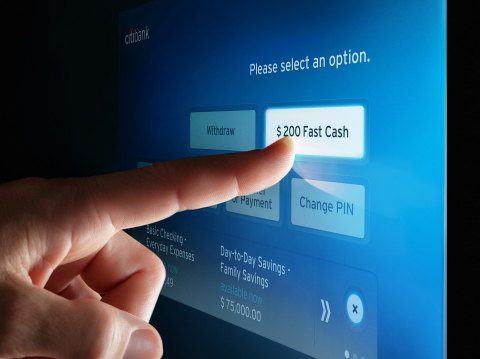 Citibank unveils a new, simplified ATM experience across the U.S., including a Quick-Touch Balance Peek feature. (Photo: Business Wire)
