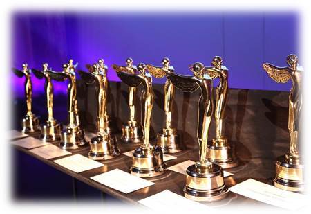 Gold Lumiere Statuettes were presented for the top 3D movies, television, and advertising. Honors were presented to winners from Hollywood, Japan, China, Luxembourg, Taiwan, The U.K., Russia and throughout Europe. (Photo: Business Wire) 